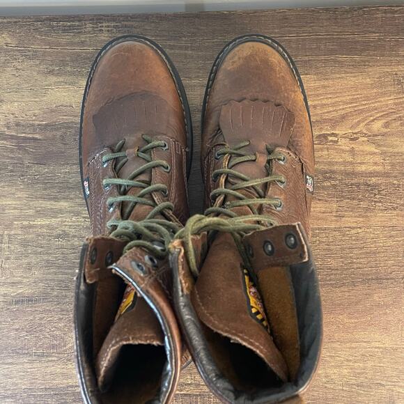 Justin Original Workboots WK920 Men’s 10.5D Brown Leather Lace Up Work Boots - Picture 4 of 14
